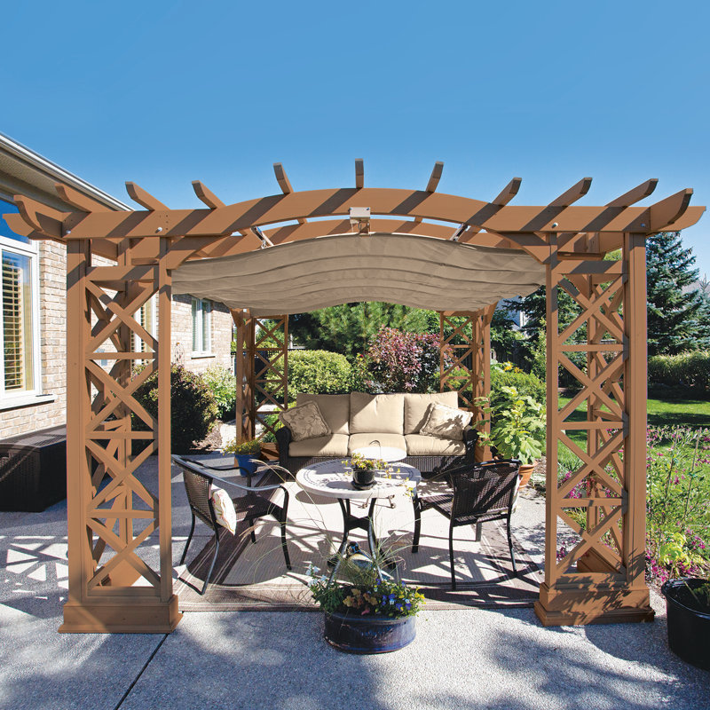 Yardistry Preston 12 Ft W X 12 Ft D Solid Wood Pergola